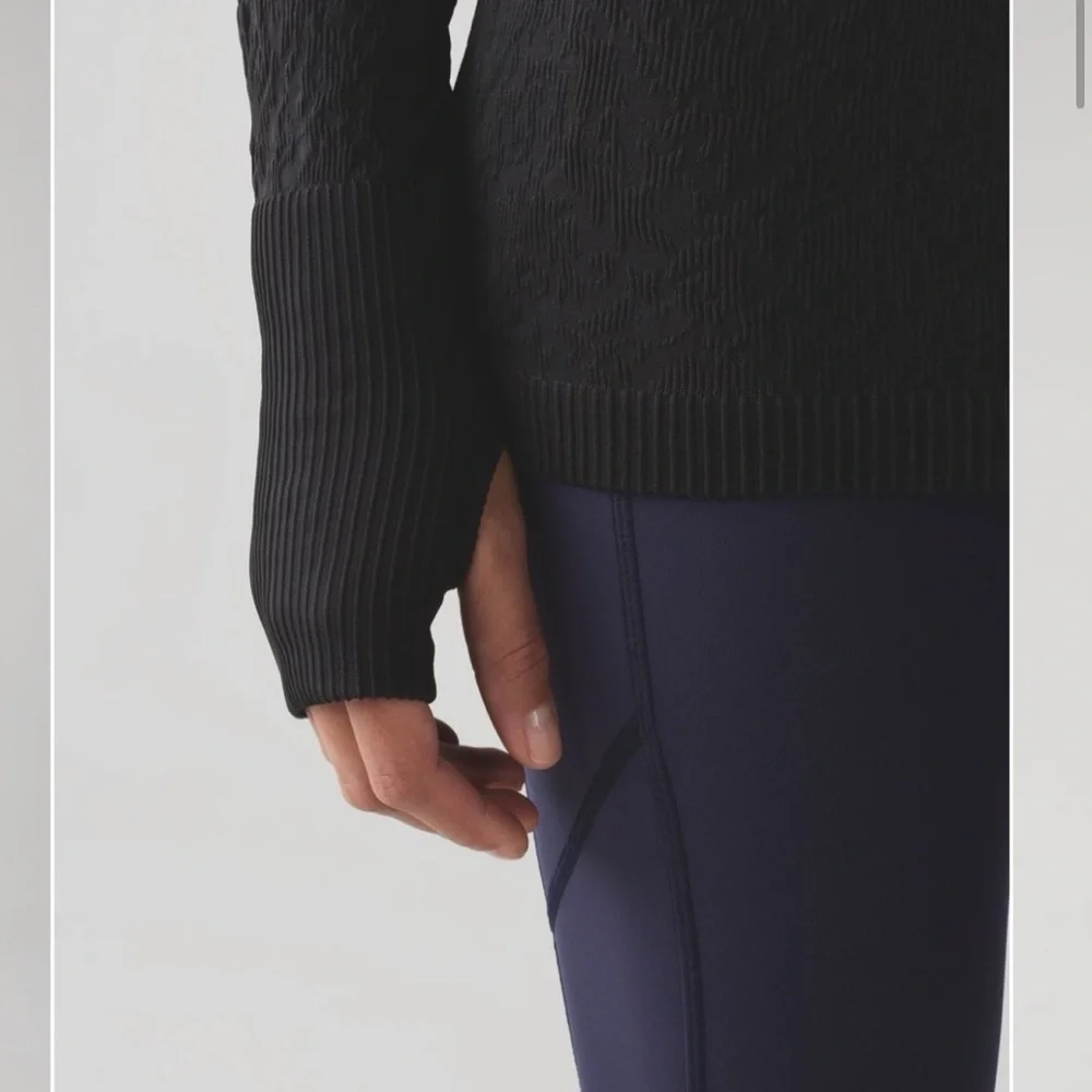 Lululemon Rest Less Pullover Top Sz 4 Black Animal Print - Picture 6 of 9